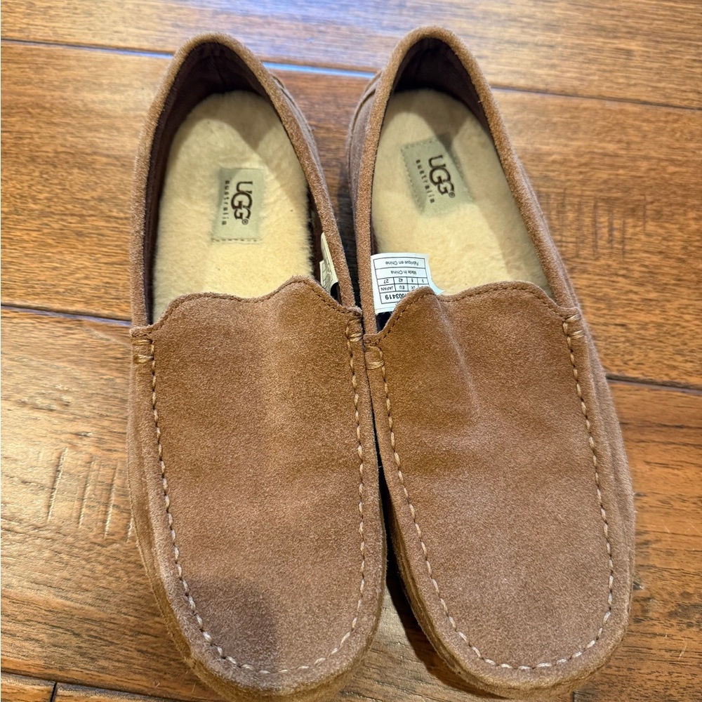 UGG Men's Tan Suede Slip-On Loafers
